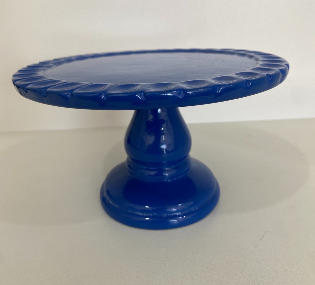 374- Boleira de Ceramica Glace  Azul Jeans 17 Cm Larg X 10 Cm Alt - P - PRIME DECOR RJ