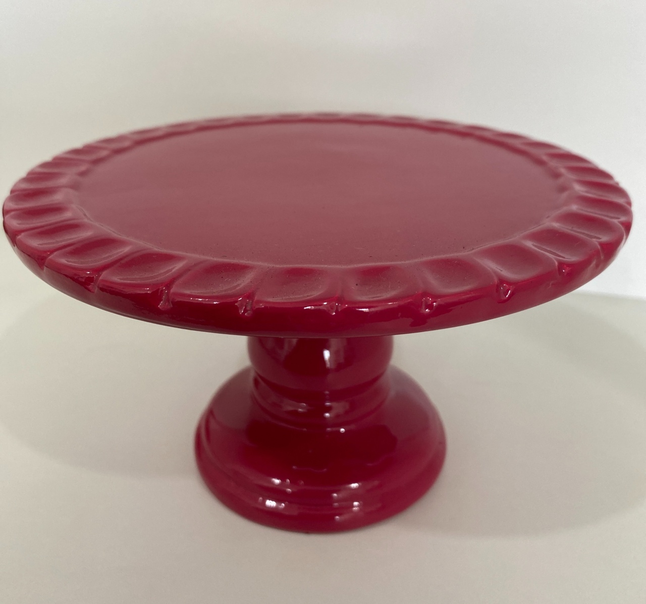 372- Boleira de Ceramica Glace Rosa Fuscia 17 Cm Larg X 10 Cm Alt - P  - PRIME DECOR RJ