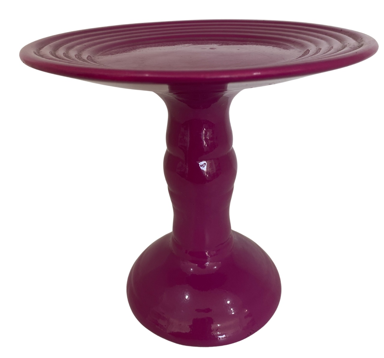 385- Boleira de Ceramica Detalhe Romana Roxo Malva 17 Cm Larg X 16 Cm Alt - P - PRIME DECOR RJ