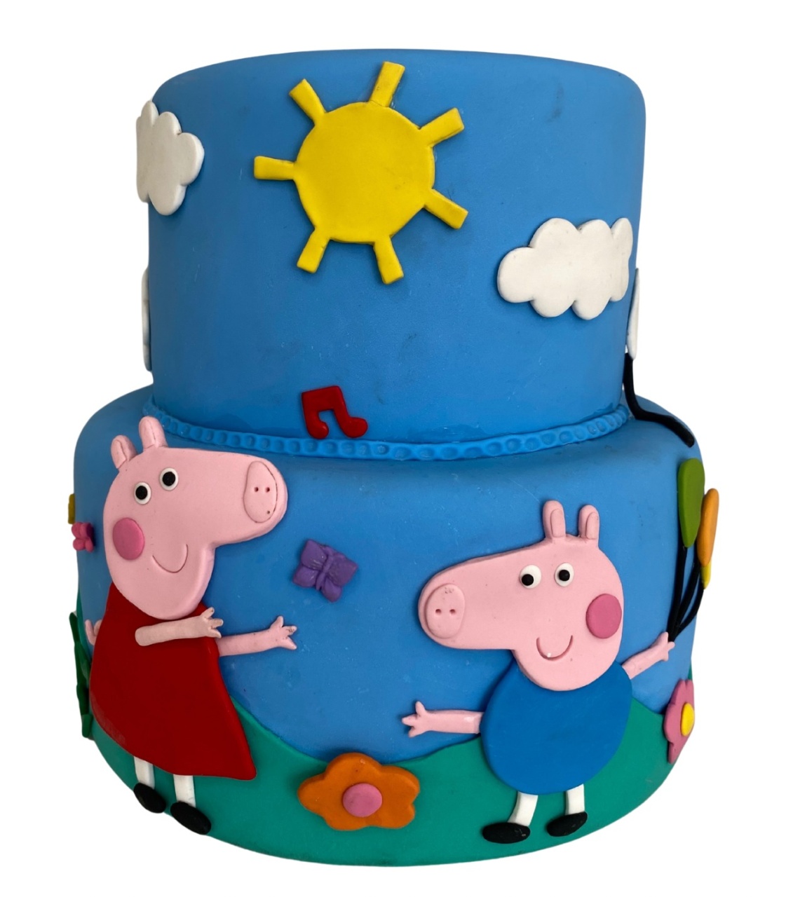 613- Bolo Fake Peppa Pig 2 Andares  - PRIME DECOR RJ