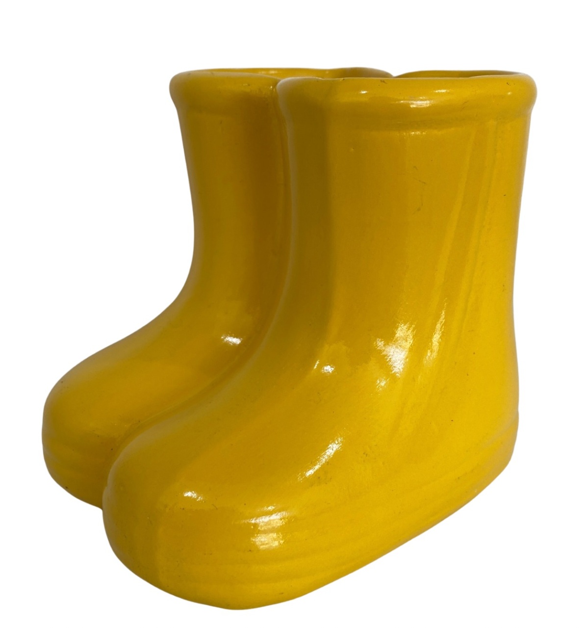 517- Botinha Vaso Detalhe Bota Amarela 12Cm Altx10Cm Lar - Pp Peppa Pig - PRIME DECOR RJ