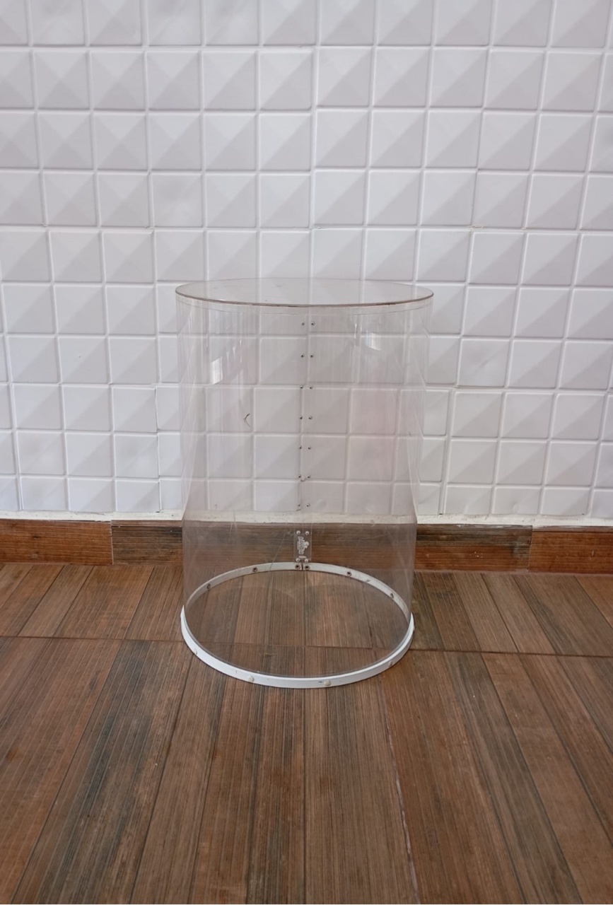 932- Cilindro de Policarbonato Transparente 34 Cm Larg X 46 Cm Alt - P - PRIME DECOR RJ