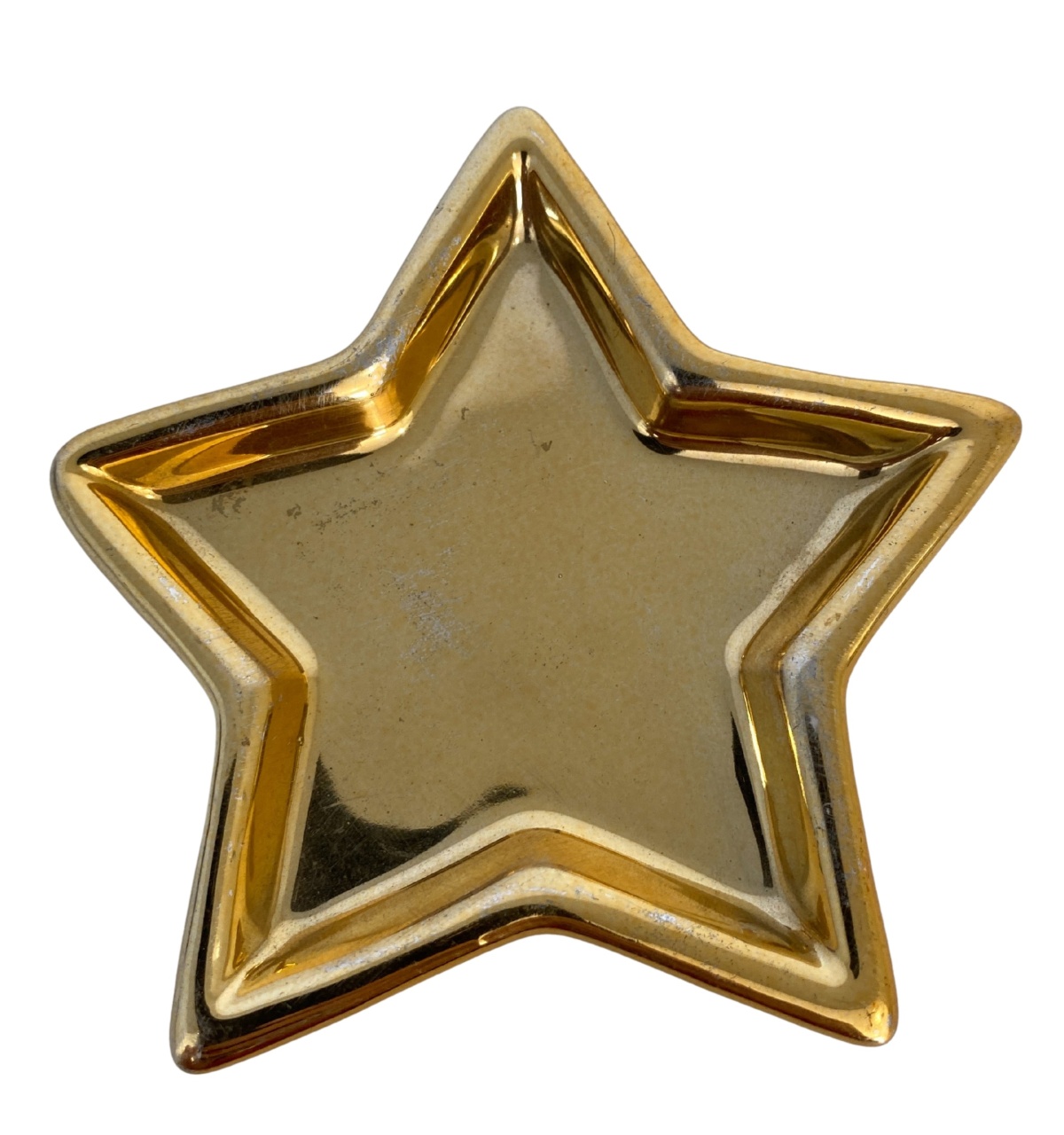 29- Estrela Ceramica Dourada 9 Cm - Pp  - PRIME DECOR RJ