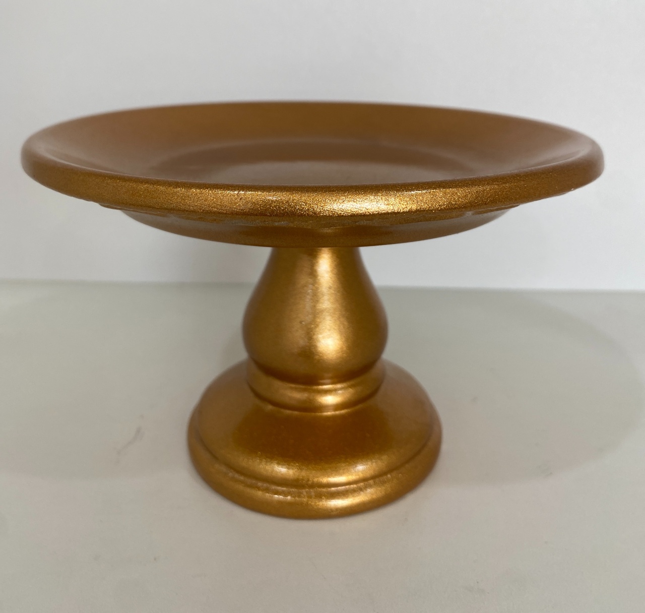 13- Boleira Ceramica Detalhe Embaixo Na Borda Bronze  de 17 Cm Largura X 12Cm Altura- P - PRIME DECOR RJ