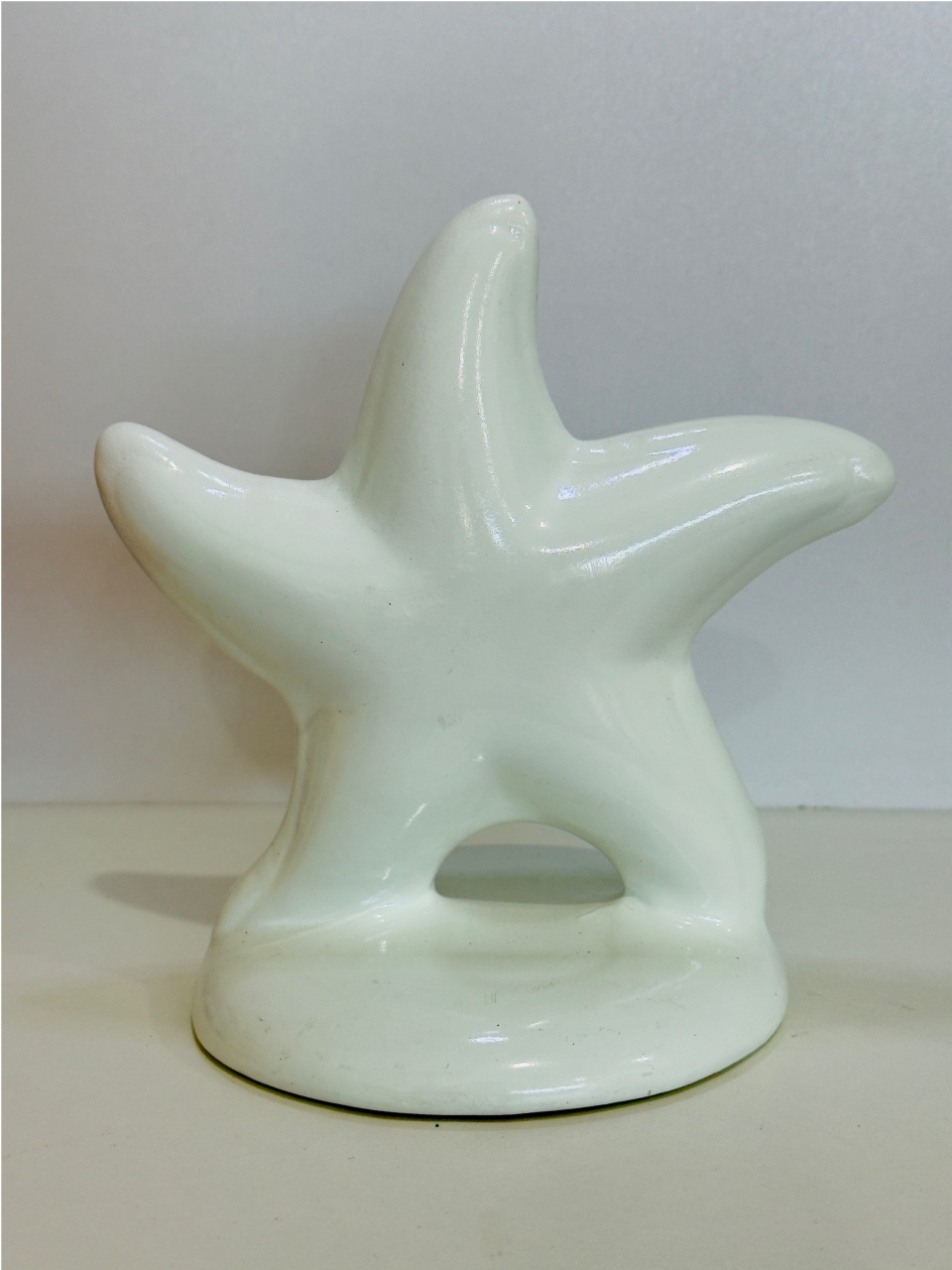 755- Estrela Do Mar Branca Enfeite de Ceramica 17 Cm Larg X 18 Cm Alt - P - PRIME DECOR RJ