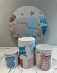 Capas E Painel Cha Rev. Roupinha Rosa E Azul - 4P - imagem 1