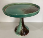 1108- Boleira de Ceramica Detalhe Pandora Verde Marrom 22,5 Cm Alt X 26 Cm Larg - M - imagem 2