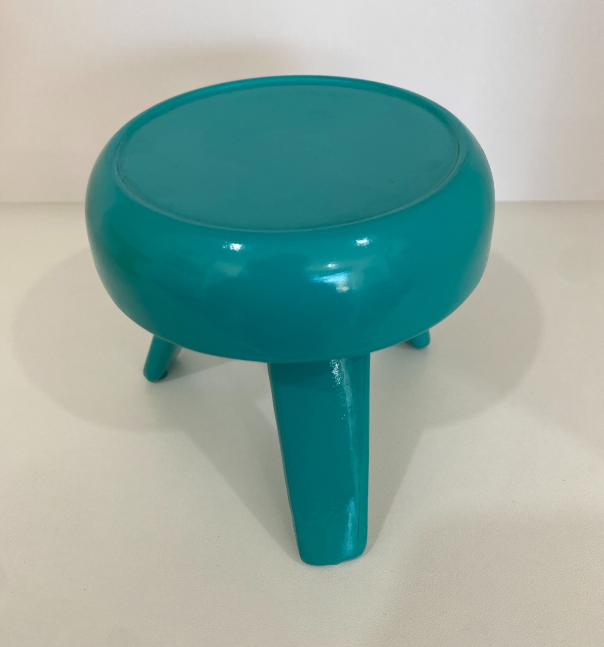 263- Boleira Ceramica Tripe  Cogumelo Azul Tiffany Larg 11 X 11 Alt Cm - Pp - PRIME DECOR RJ