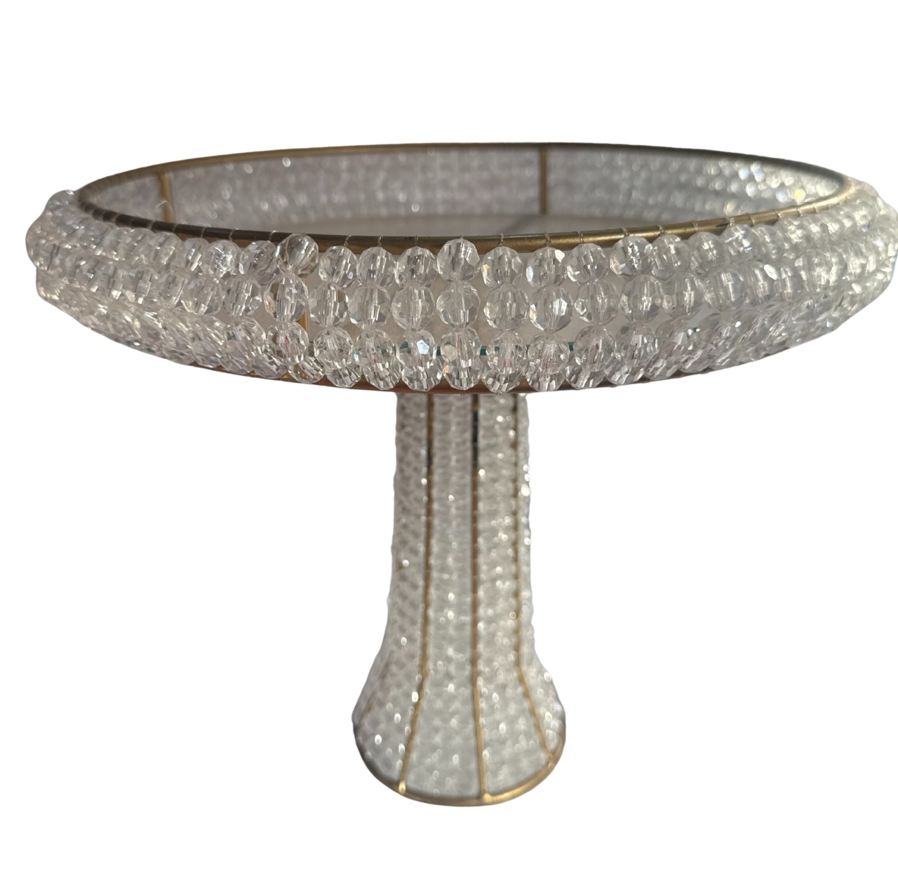 2- Boleira Aramada Ferro de Pedraria Cristal Para Doces 30Cm Larg X 19 Alt- G - PRIME DECOR RJ
