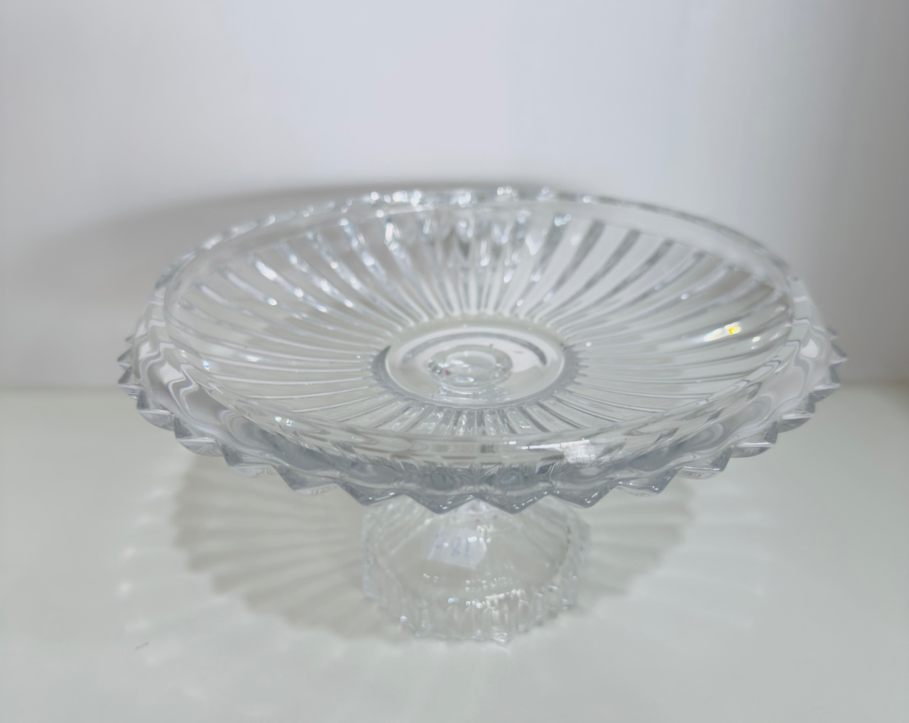 187- Suporte de Doce Redondo Cristal C/ Apoio 18 Cm X 10,5 - M - PRIME DECOR RJ