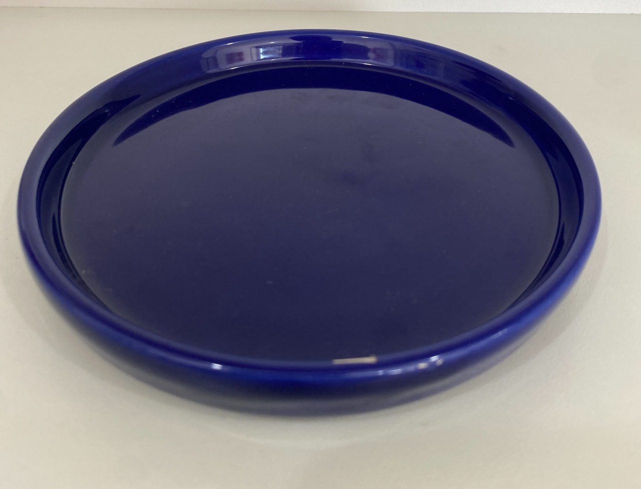 355- Bandeja Ceramica Redonda Azul Cobalto 15,5 Cm X 2,5 Cm Alt - Pp - PRIME DECOR RJ