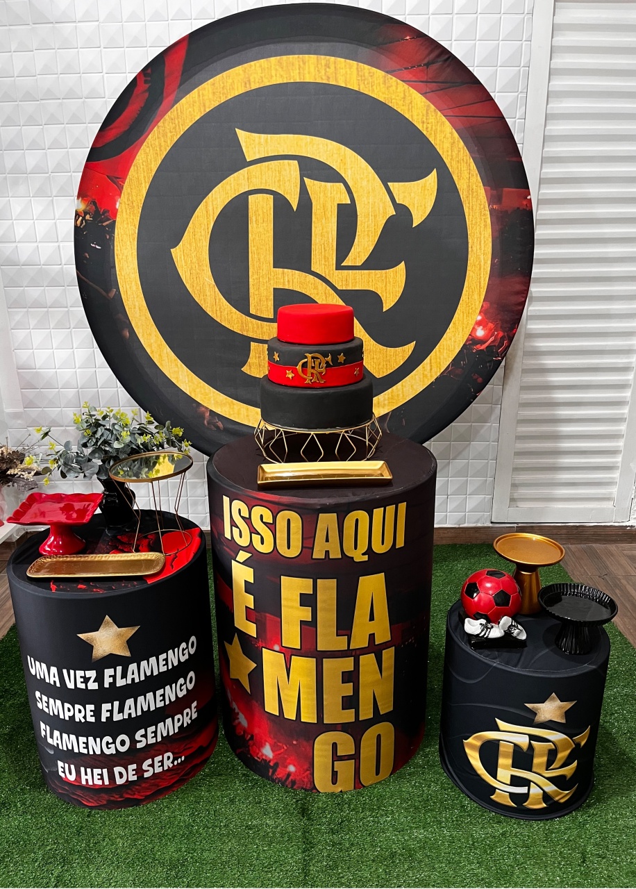 01- Kit Flamengo Com Tapete + Bolo Fake - PRIME DECOR RJ