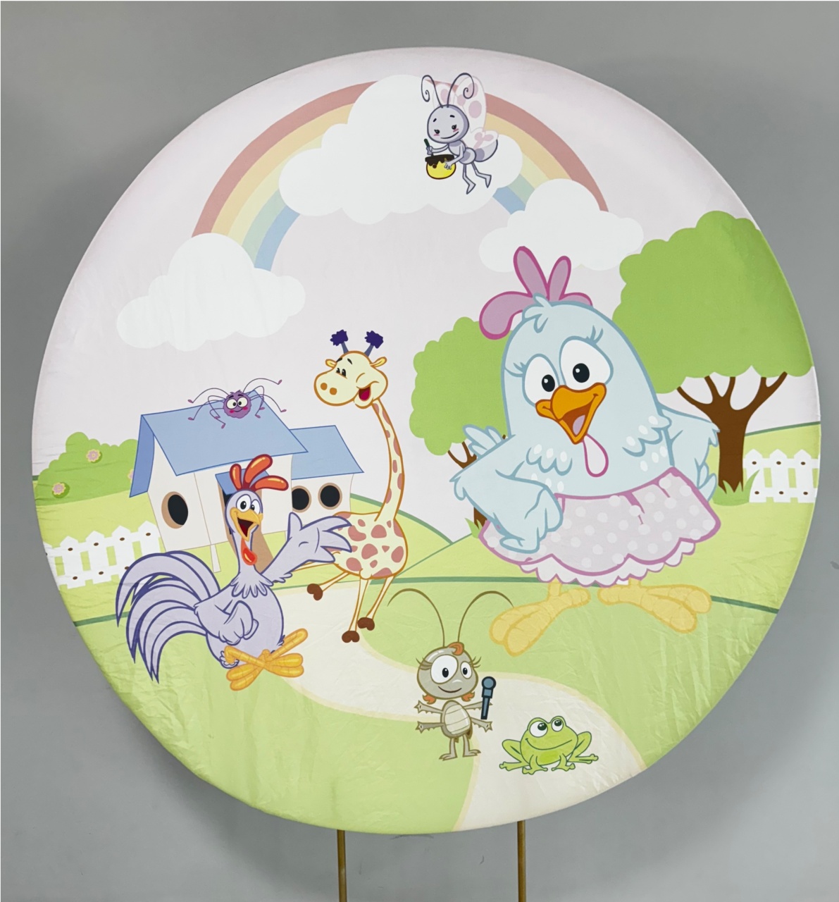 Galinha Pintadinha Rosa Painel 150X150 - PRIME DECOR RJ