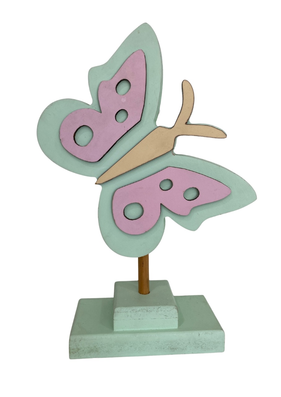 709- Borboleta Verde Mdf 25Cm Altura X18Cm Largura  - PRIME DECOR RJ
