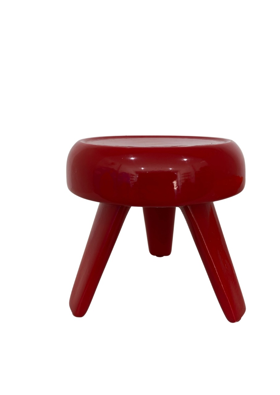 264- Boleira Ceramica Tripe Cogumelo Vermelho Rubi Larg 11 X 11 Alt Cm - Pp - PRIME DECOR RJ