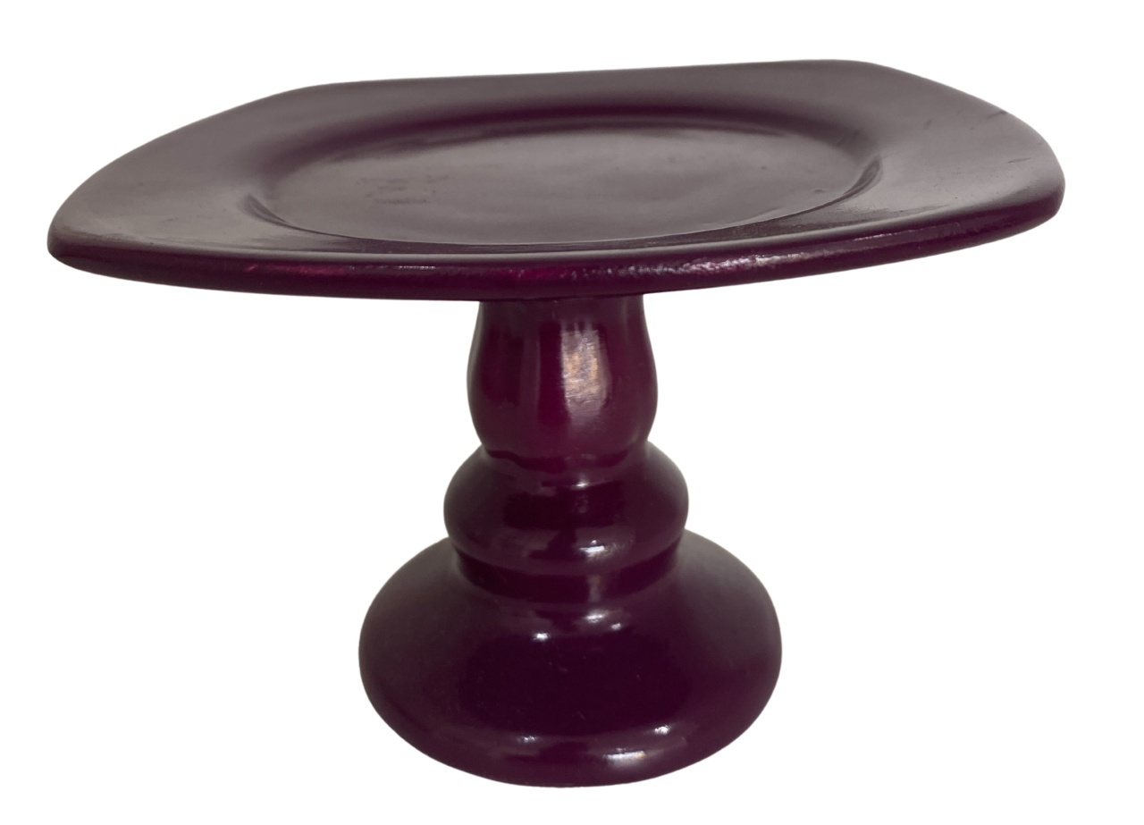 457- Boleira de Ceramica Quadrado Boleado Roxo Violet 14,5 Cm Larg X 10 Cm Alt - Pp - PRIME DECOR RJ