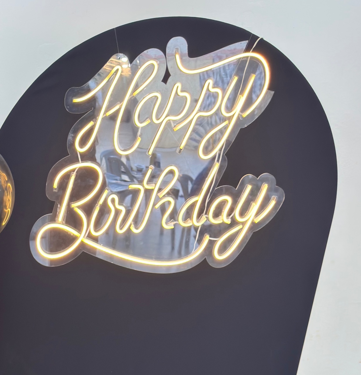 Placa Led Happy Birthday Branco - Quente  62X42Cm  - PRIME DECOR RJ