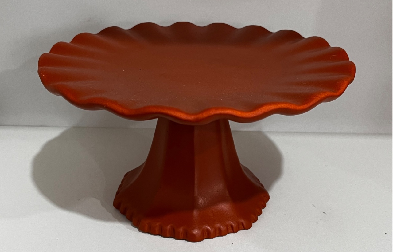 567- Boleira de Ceramica Detalhe Onda Terracota Fosca 19,5 Cm Larg X 10 Cm Alt - P - PRIME DECOR RJ