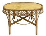 948- Mesa de Vime Oval 61 Cm Comp X 41 Cm Larg X 42 Cm Alt - P - imagem 1