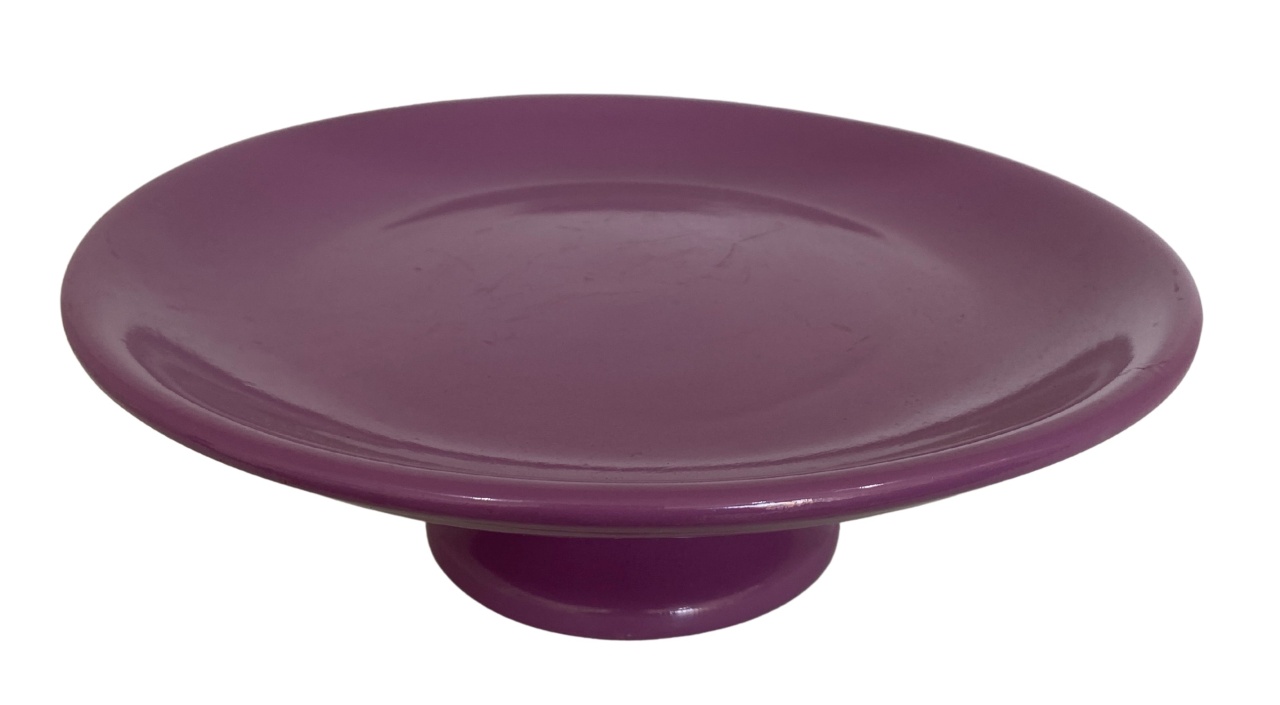449- Boleira de Ceramica Roxo Caluna  28,5 Cm Larg X 9,5 Cm Alt - G - PRIME DECOR RJ