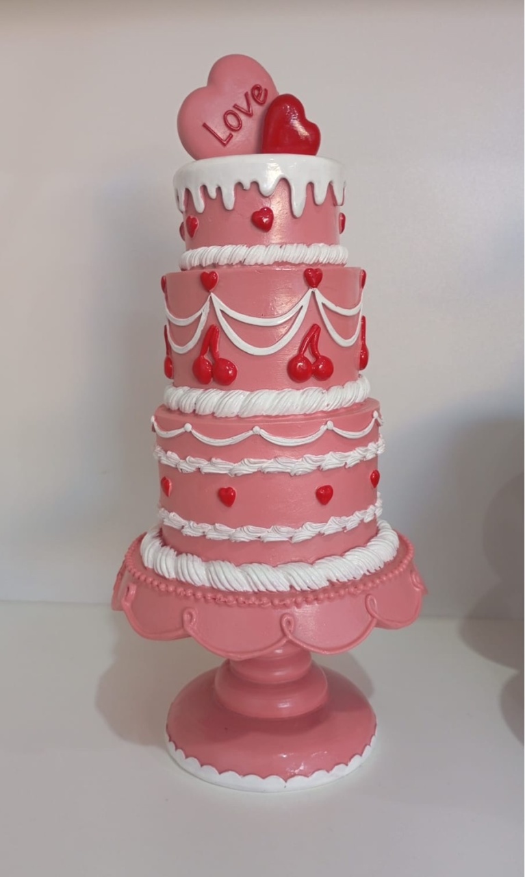 Bolo Cenográfico 3 Andares Com Suporte 33Cm Altura 10Cm de Largura - PRIME DECOR RJ