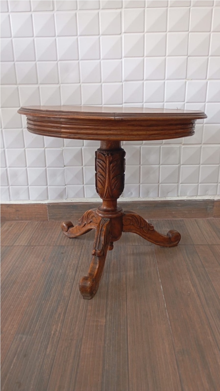 964- Mesa de Centro Redonda Rustica 74 Cm Larg X 50 Cm Alt - P - PRIME DECOR RJ