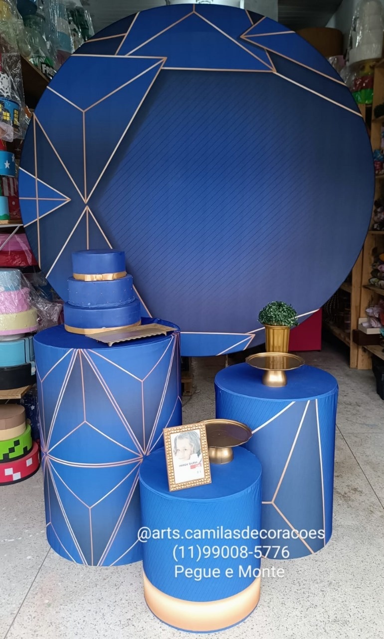 Geométrico Azul  - Art's Camila's Decorações 