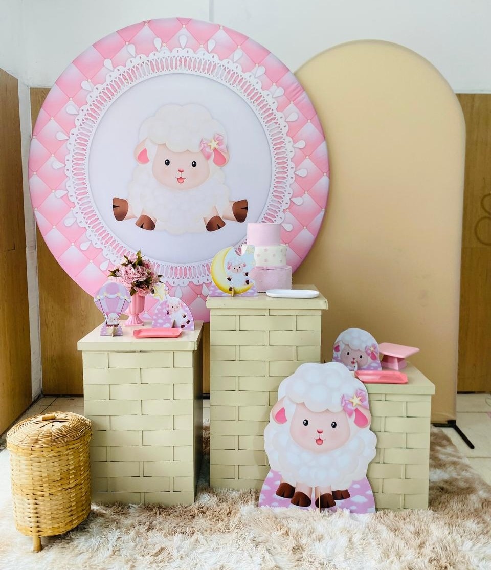 Ovelhinha Mesas Menina  - Art's Camila's Decorações 