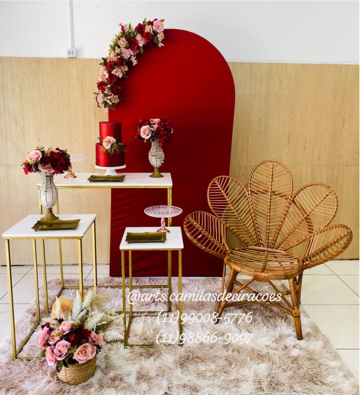 Marsala Cadeira Flor - Art's Camila's Decorações 