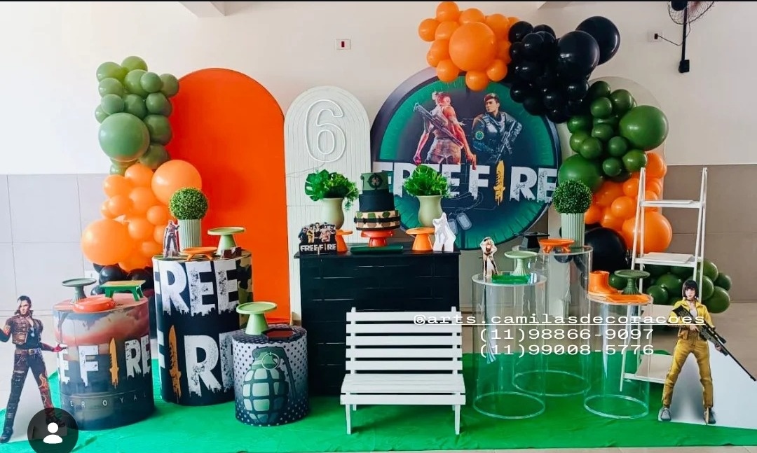 Free Fire Portal - Art's Camila's Decorações 