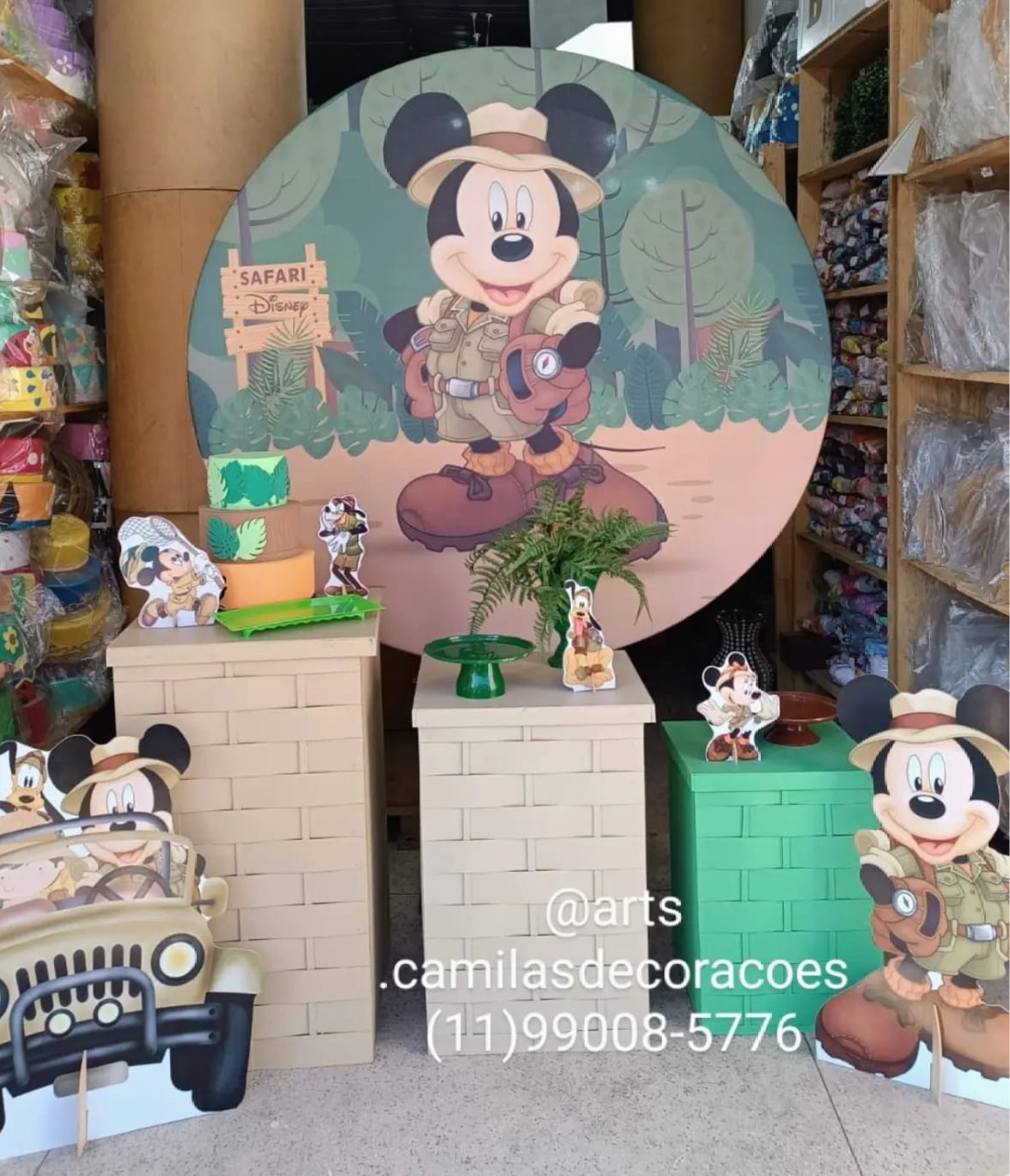 Mickey Safári Mesas  - Art's Camila's Decorações 