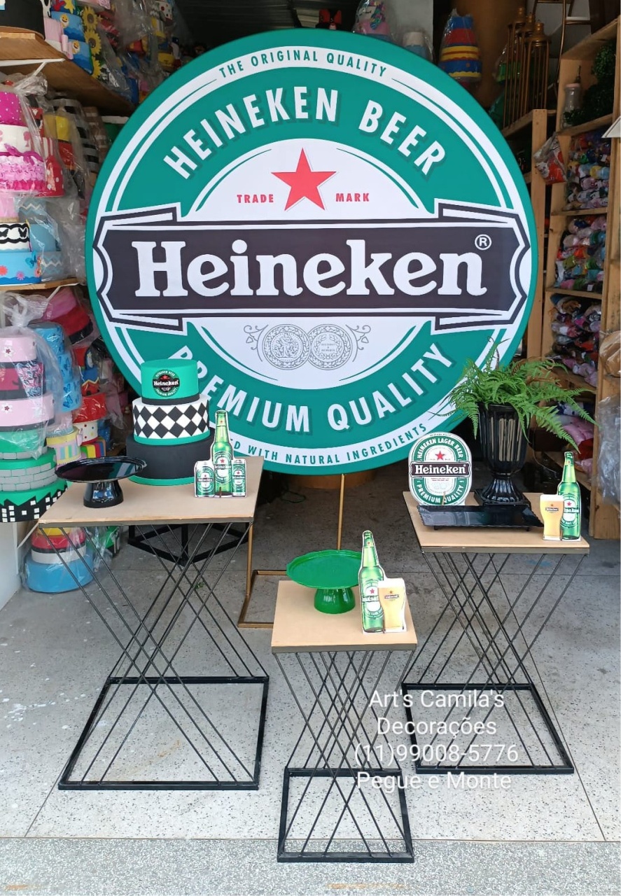 Heineken Mesas de Ferro  - Art's Camila's Decorações 