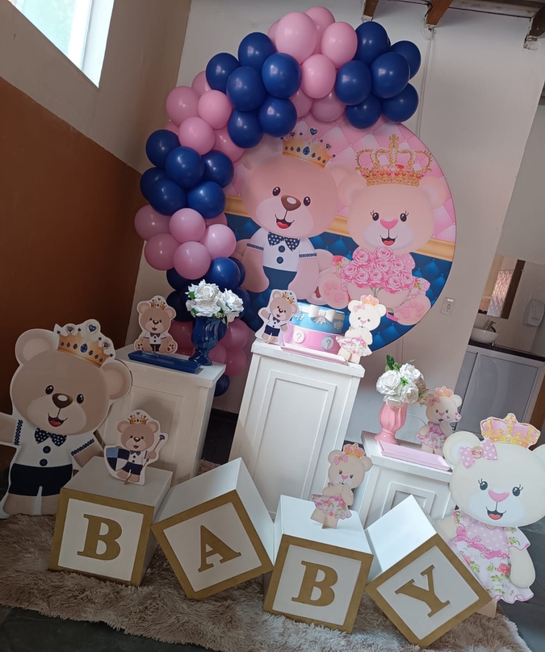 Chá Revelação Ursinho Príncipe E Princesa  - Art's Camila's Decorações 