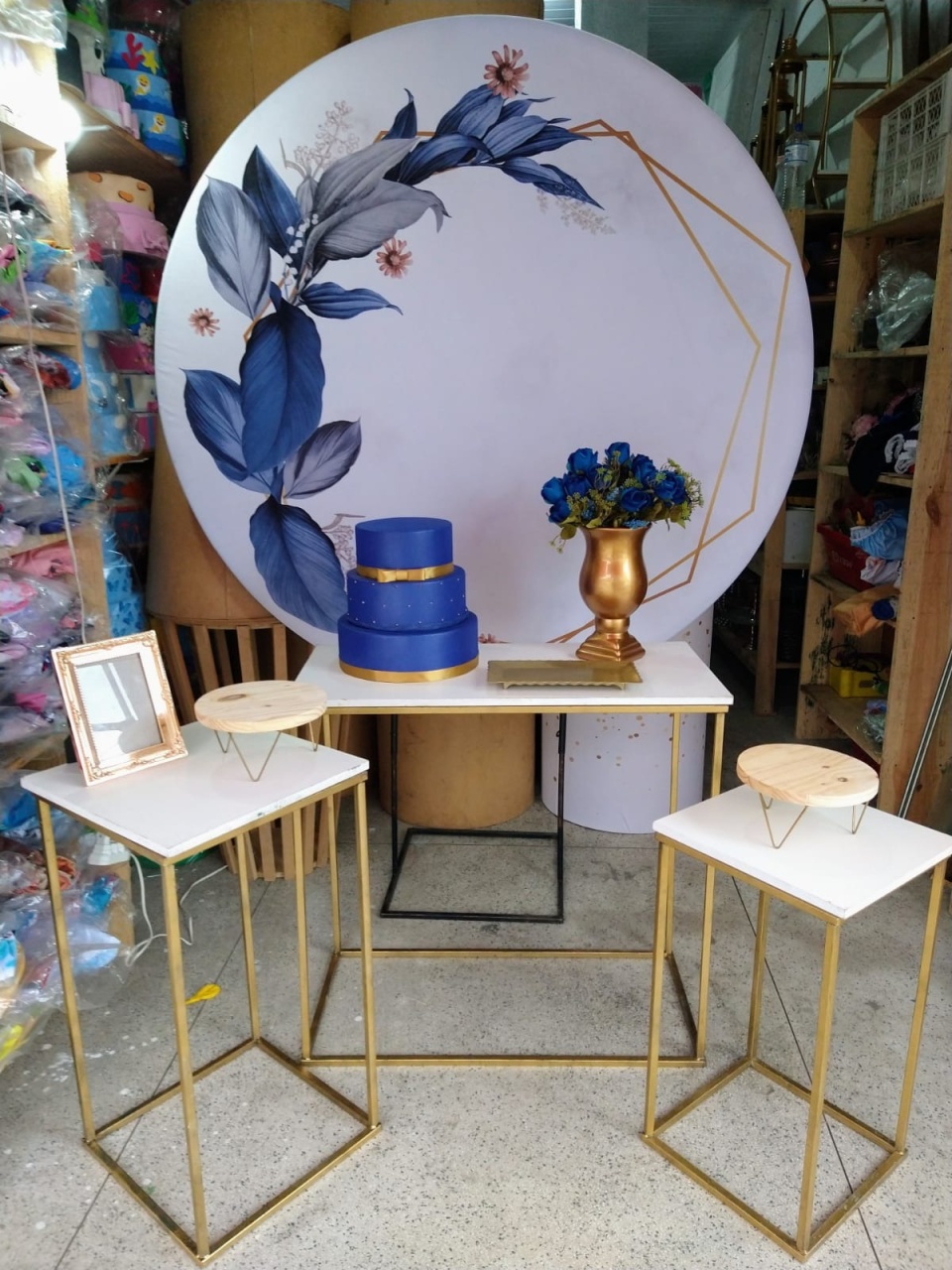 Floral Azul Mesas - Art's Camila's Decorações 