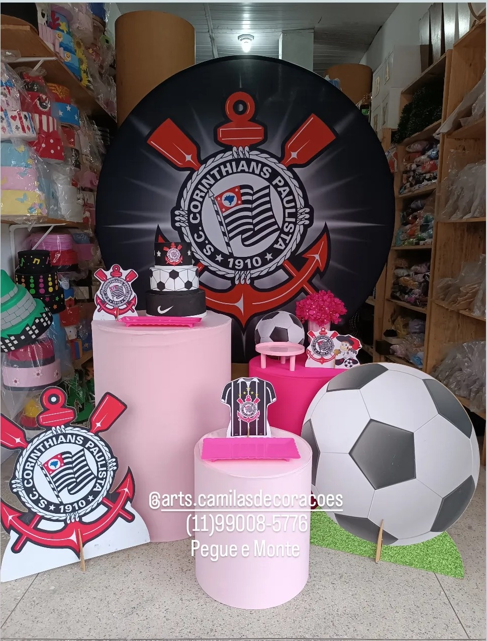 Corinthians Rosa  - Art's Camila's Decorações 