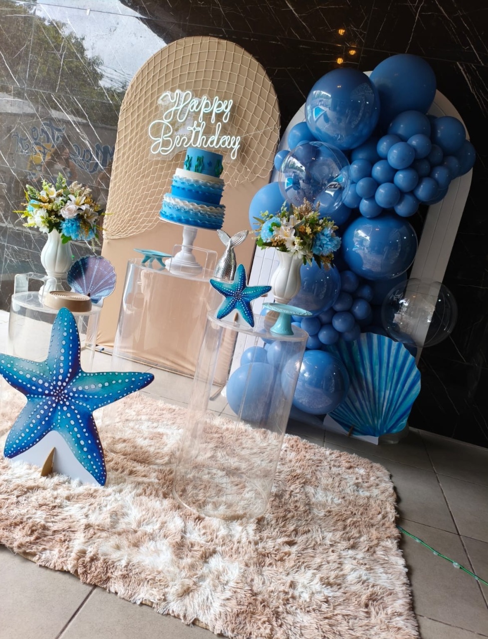 Sereia Azul E Bege - Art's Camila's Decorações 