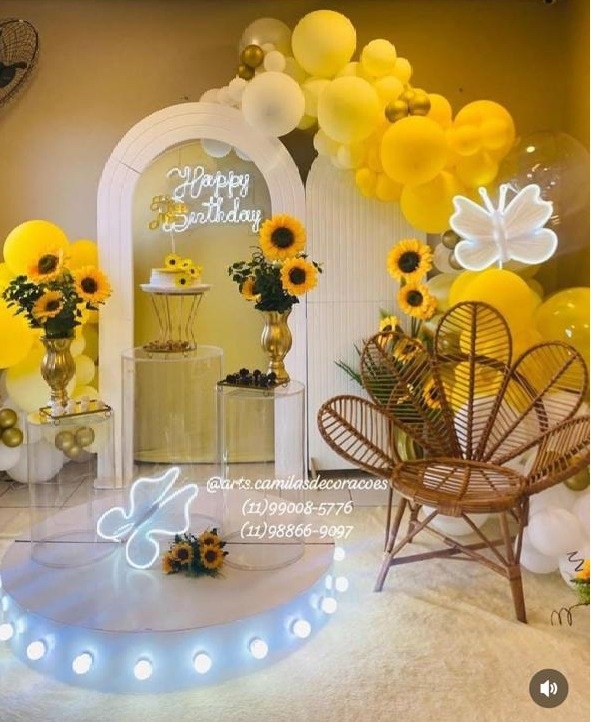 Girassol Borboletas - Art's Camila's Decorações 
