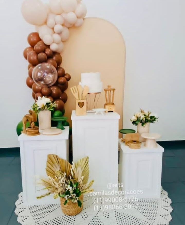 Chá de Cozinha Mesas Cubos  - Art's Camila's Decorações 