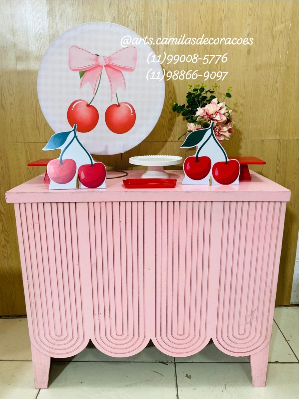 Mini Festa Na Mesa Cereja - Art's Camila's Decorações 