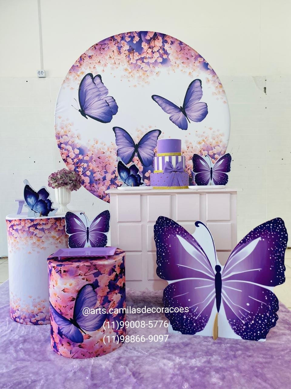 Borboleta Lilás Cômoda - Art's Camila's Decorações 