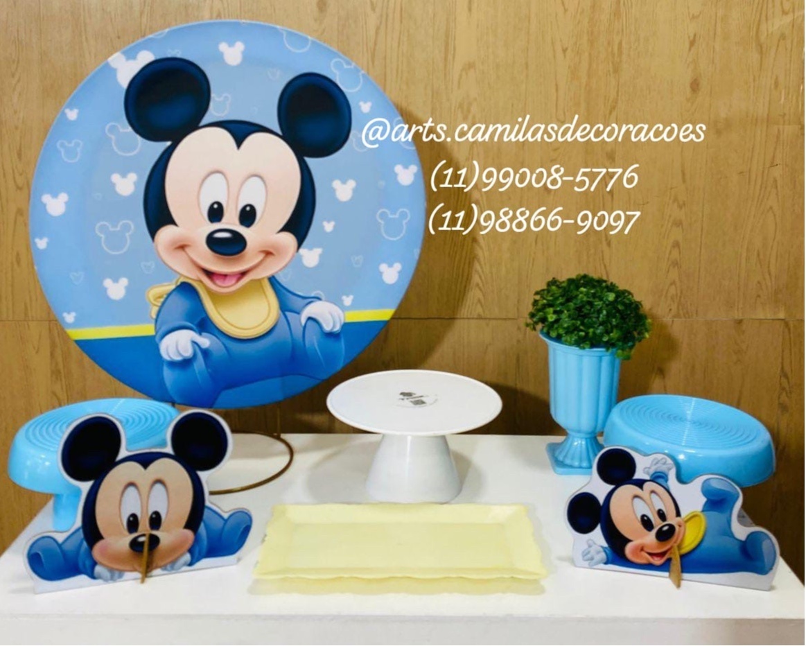 Festa Na Mesa Mickey Baby - Art's Camila's Decorações 