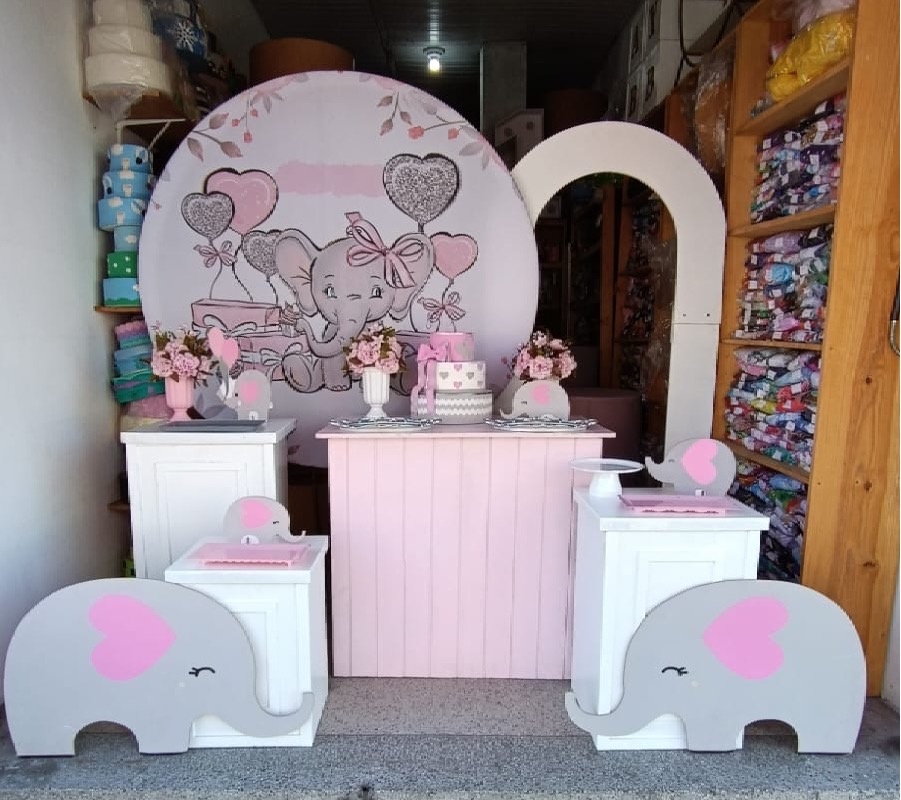 Elefantinha Mesas + Portal - Art's Camila's Decorações 