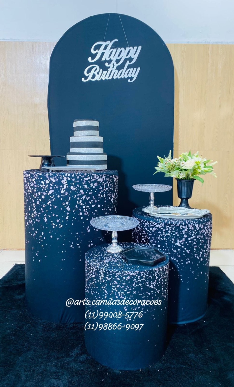 Brilho Preto E Prata  - Art's Camila's Decorações 