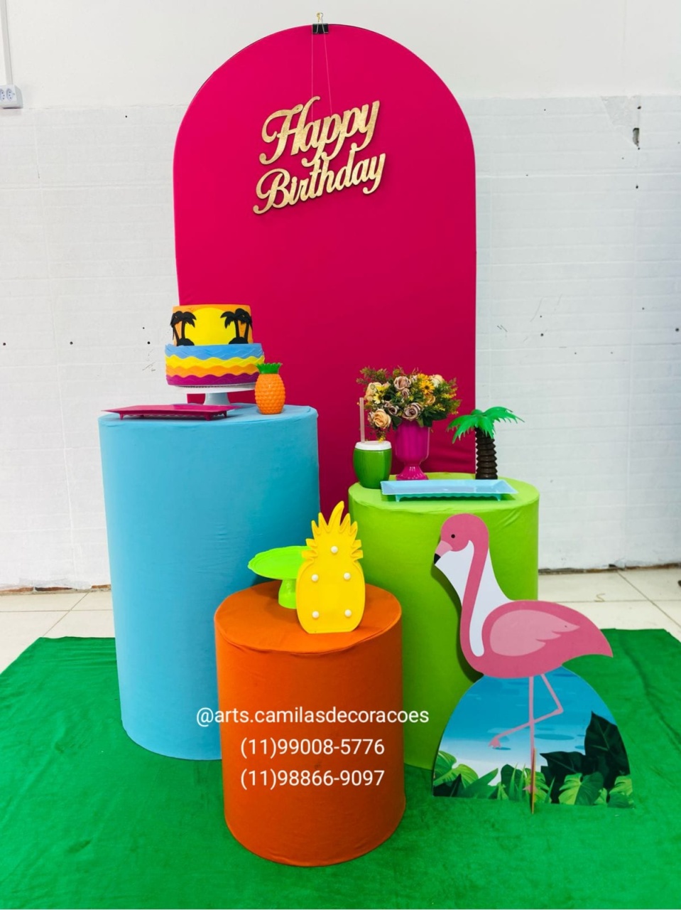 Tardezinha Flamingo Happy - Art's Camila's Decorações 