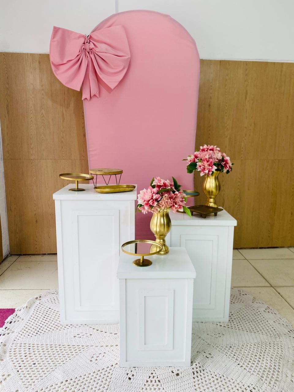 Laço Rosa  - Art's Camila's Decorações 
