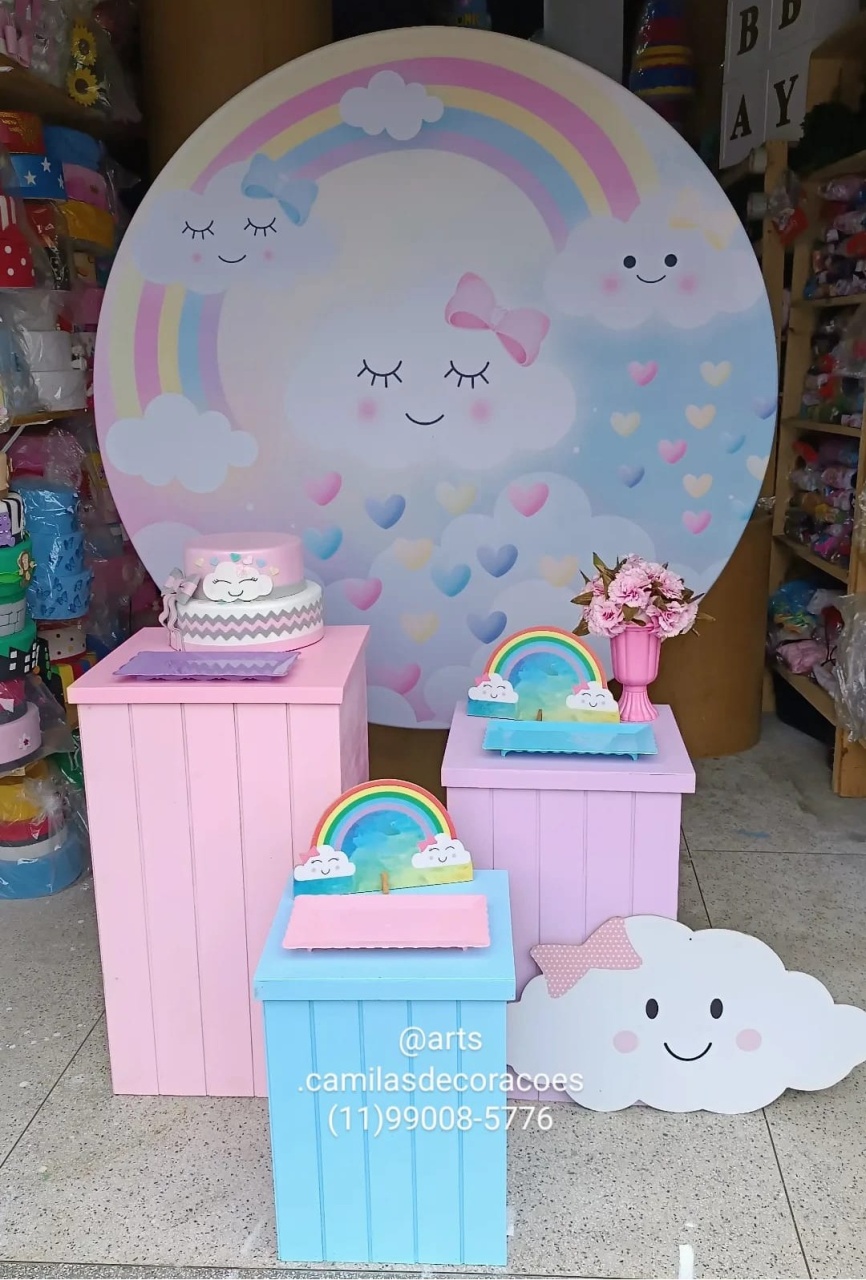 Chuva de Benção / Nuvem Mesas - Art's Camila's Decorações 