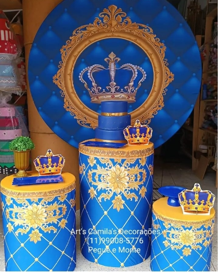 Coroa Azul  - Art's Camila's Decorações 