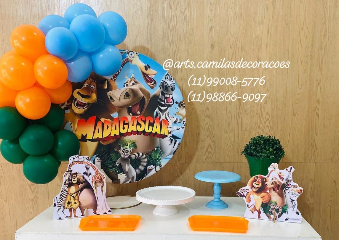 Festa Na Mesa Madagascar - Art's Camila's Decorações 