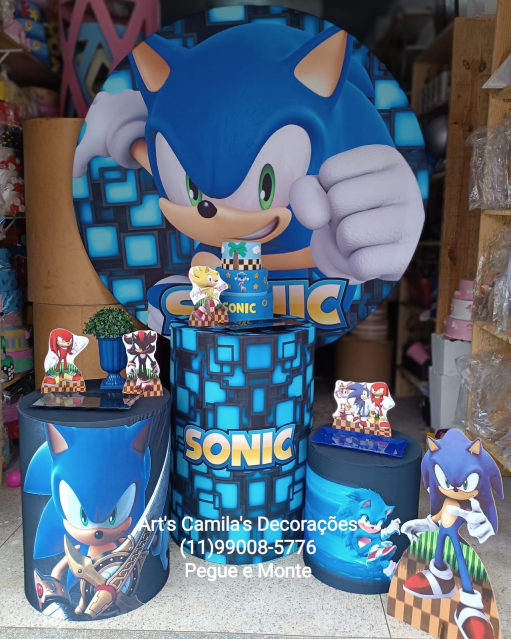 Sonic Desenho  - Art's Camila's Decorações 