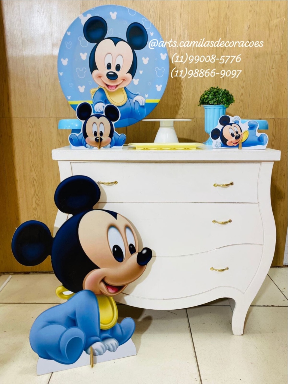 Mini Festa Na Mesa Mickey Baby - Art's Camila's Decorações 